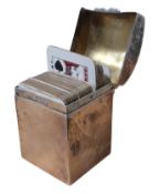 A Victorian silver miniature card holder, domed hinged cover, Grey & Co, Birmingham 1901, 1.06toz,