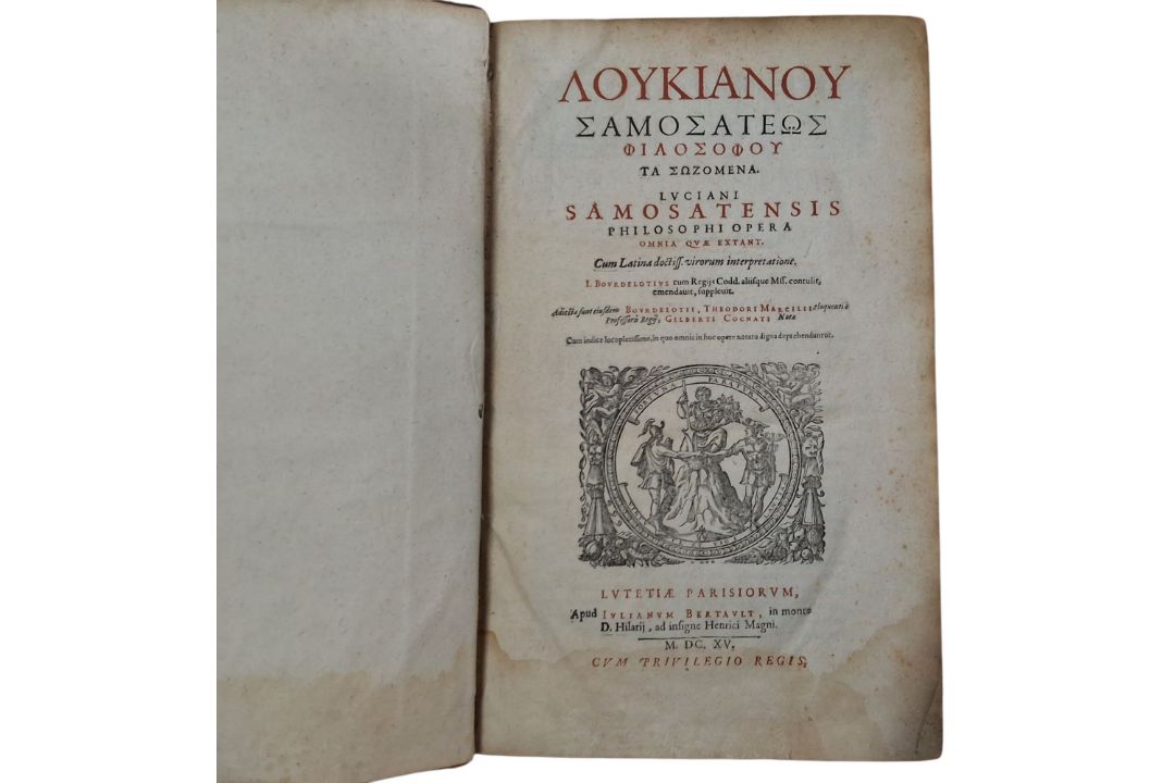 Lucian, of Samosata. Works. Greek and Latin. 1615; Luciani Samosatensis, Luciani Samosatensis - Image 2 of 4