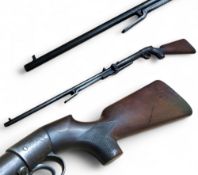 An early 20th century BSA .177 calibre underlever air rifle, numbered 18701, break barrel, chequered