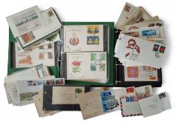 Stamps-GB First Day Cover collection in a binder and loose, mainly 70's to 90's many unaddressed