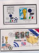 Stamps- a album with slip case, of covers celebrating  the 1994 World Cup in the USA, very good