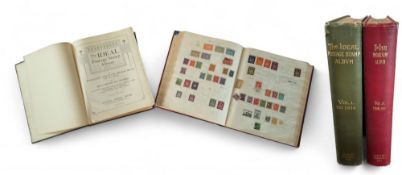 Stamps- World stamps mainly used in two Ideal Postage Stamp Albums, one virtually empty and the