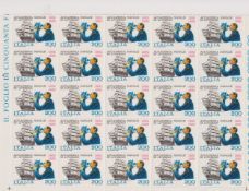 Stamps- Italy, collection of unmounted mint stamps 1980 to 1985, in four large binders.  To