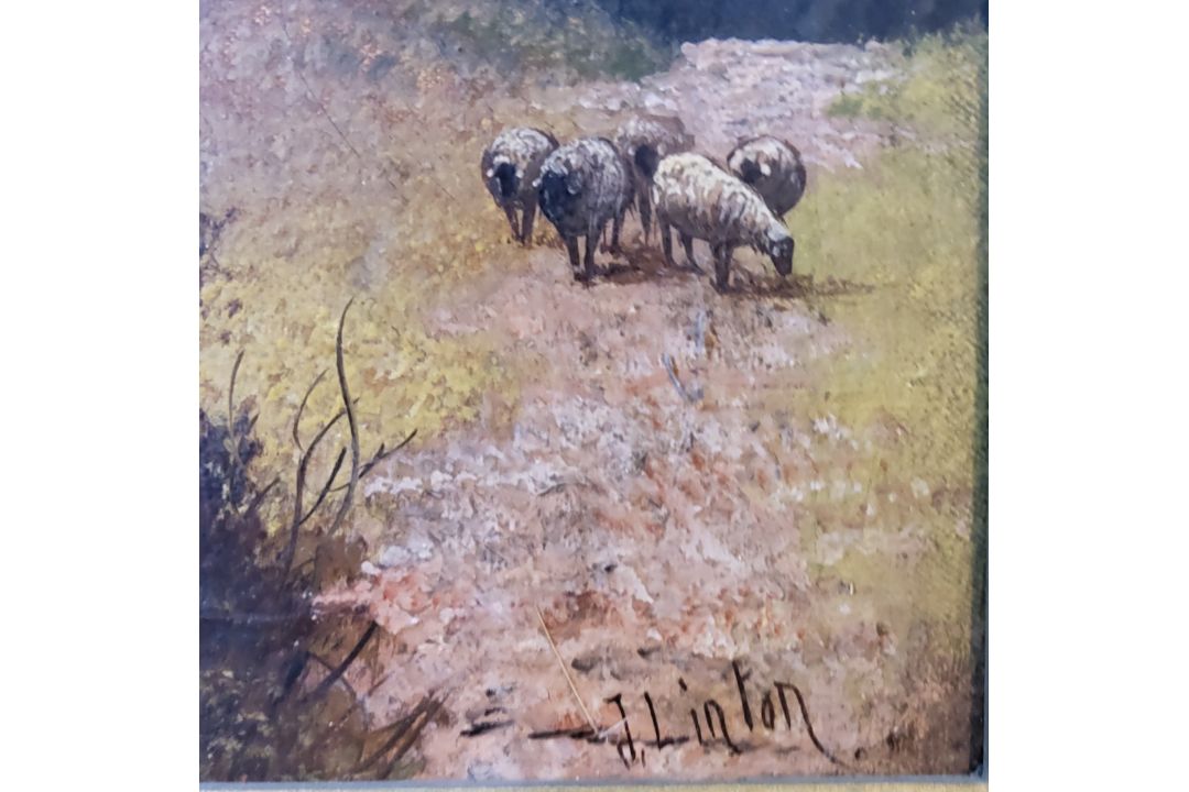 J**Linton, 20th century, Ben Nevis, with sheep grazing, signed, oil on canvas, 54.5cm x 39cm - Image 2 of 3