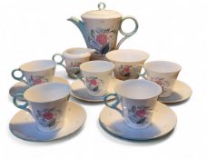 A Shelley Regent shape Serenity pattern coffee service,  comprising coffee pot, milk jug, sugar