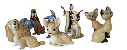 Lady and the Tramp Wade Disney Blow-Up models, Lady,  Tramp, Si, Am and Trusty the Hound, printed