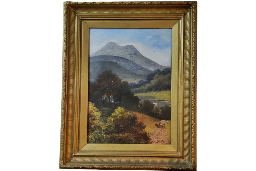J**Linton, 20th century, Ben Nevis, with sheep grazing, signed, oil on canvas, 54.5cm x 39cm - Image 1 of 3
