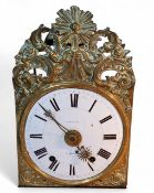 A 19th century French wall clock, the 22cm white enamelled dial inscribed Coculon a Auxonne, twin