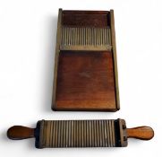 A 19th century chemist's mahogany and brass pill roller, 33.5cm long, c.1880