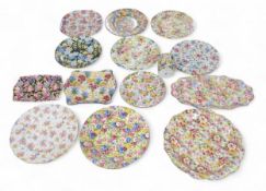 Chintz - Royal Winton Majestic shaped rectangular dish;   others, Old Cottage Chintz;  Sweet