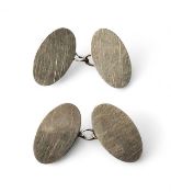 A pair of 9ct gold oval cufflinks, 4.2g