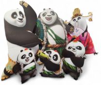Six King Fu Panda cinema foyer character standees, tallest approx. 170cms