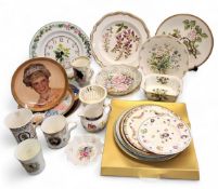 Decorative Ceramics - a Royal Worcester Herbs clock plate;  Spode Wildflower Series Foxglove plate;