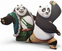 Six King Fu Panda cinema foyer character standees, tallest approx. 170cms