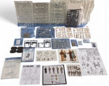 A Revell M*A*S*H 4077th Swap Scene, incomplete, instructions; various Tamiya military figure kits,