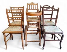 A late Victorian child’s metamorphic combination high chair, stroller and rocking chair, 95cm