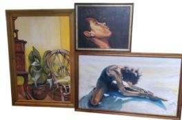 Mark Beachell, contemporary, The Gymnast, signed, dated 87, oil on canvas, 57cm x 98cm;  others, The