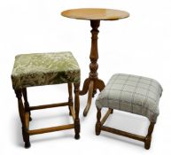 A 19th century oak circular occasional table, turned column, tripod legs, 72cm high, 47cm diam, c.