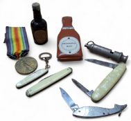 Boxes and objects - a WWI Victory medal awarded to 39956 Pte. E.J. Ford Yorks.L.I; a novelty