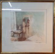 Bernard Dunston RA (1920-2017), by and after, Nude in the Mirror, signed in pencil, coloured