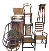 A mid 20th century deck chair, striped in colours, c.1950;  an Angraves 