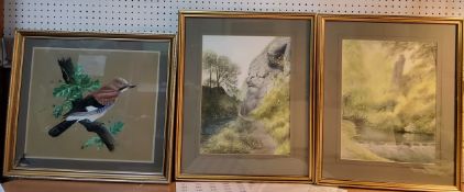 Bess Roberts, Sheffield Artist, Pike Pool, Dovedale and Lion Rock Doverdale, Derbyshire, signed,