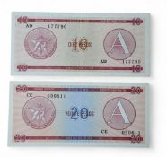 LOT WITHDRAWN Numismatics - National Bank of Cuba Exchange Certificates - 1 Pesos 