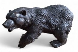 Contemporary School, a  bronze  bear, naturalistically cast, standing, 19cm high,  38cm long