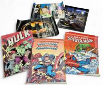 Vintage Marvel posters - Captain America, Incredible Hulk, two Amazing Spiderman; others approx.