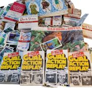 Football, booklets, Daily Mirror Goal Action Replay, 1,2,3,4;  Brooke Bond tea cards, various;  etc