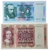 LOT WITHDRAWN Numismatics - Central bank of Norway, 50 Kroner, 5303246053, Skånland, Sagård; 1987;