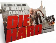 A large unused A Good Day to Die Hard cinema foyer cut-out, complete with supports, screws and