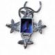 A privately commissioned white metal, tanzanite and diamond pendant, the centrally set emerald cut - Image 2 of 2