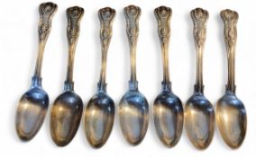 A set of four Edwardian silver Kings pattern tea spoons, Walter Tweedie (probably), London 1834;