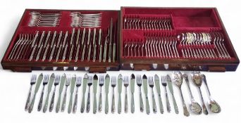 A Price Brothers Sheffield E.P.N.S. Consort pattern canteen,  for twelve, comprising soup spoons,