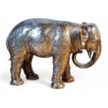 A large German silver standing elephant table ornament, with detachable head, 20cm high, Neresheimer