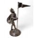 A Victorian silver novelty table figural condiment, as a jester, holding a tankard, standing by a - Image 3 of 7