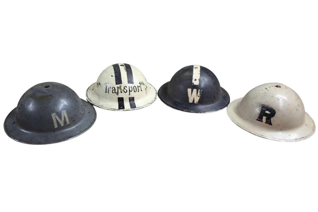 A WWII Chief Warden Transport? MkII Brodie helmet, white, stencilled two black lines, Transport, - Image 1 of 13