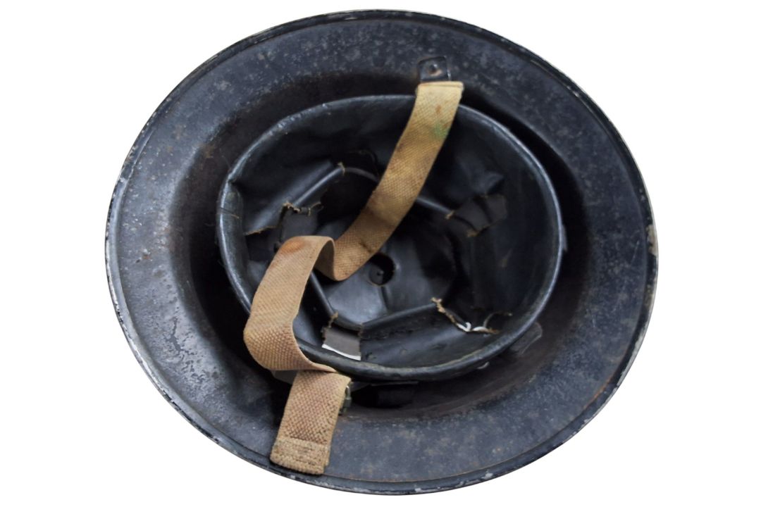 A WWII Chief Warden Transport? MkII Brodie helmet, white, stencilled two black lines, Transport, - Image 10 of 13