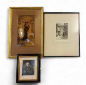 A Victorian Crystoleum, of a mother and daughter, 25cm x 14cm, framed;   Florence Page, by and