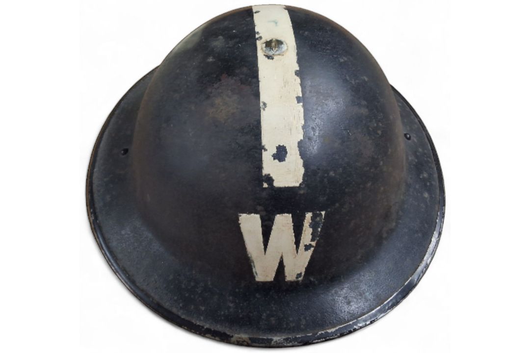 A WWII Chief Warden Transport? MkII Brodie helmet, white, stencilled two black lines, Transport, - Image 8 of 13