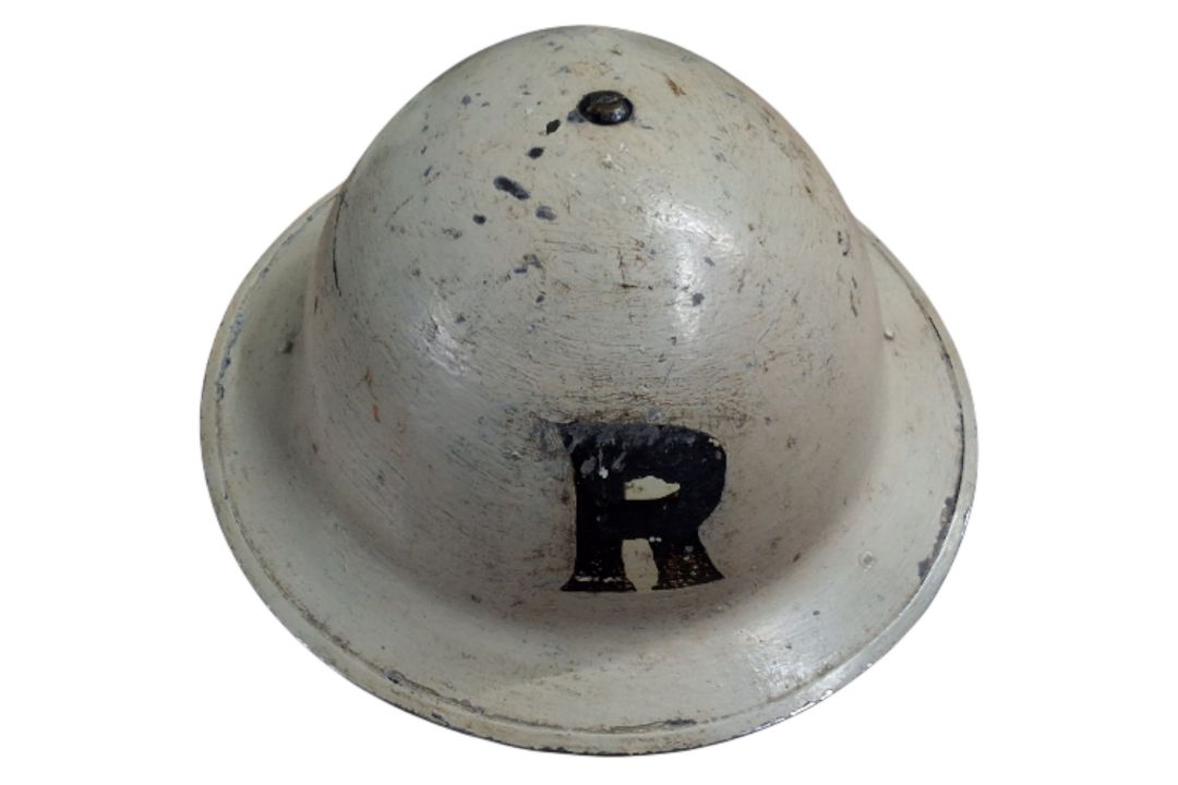 A WWII Chief Warden Transport? MkII Brodie helmet, white, stencilled two black lines, Transport, - Image 11 of 13