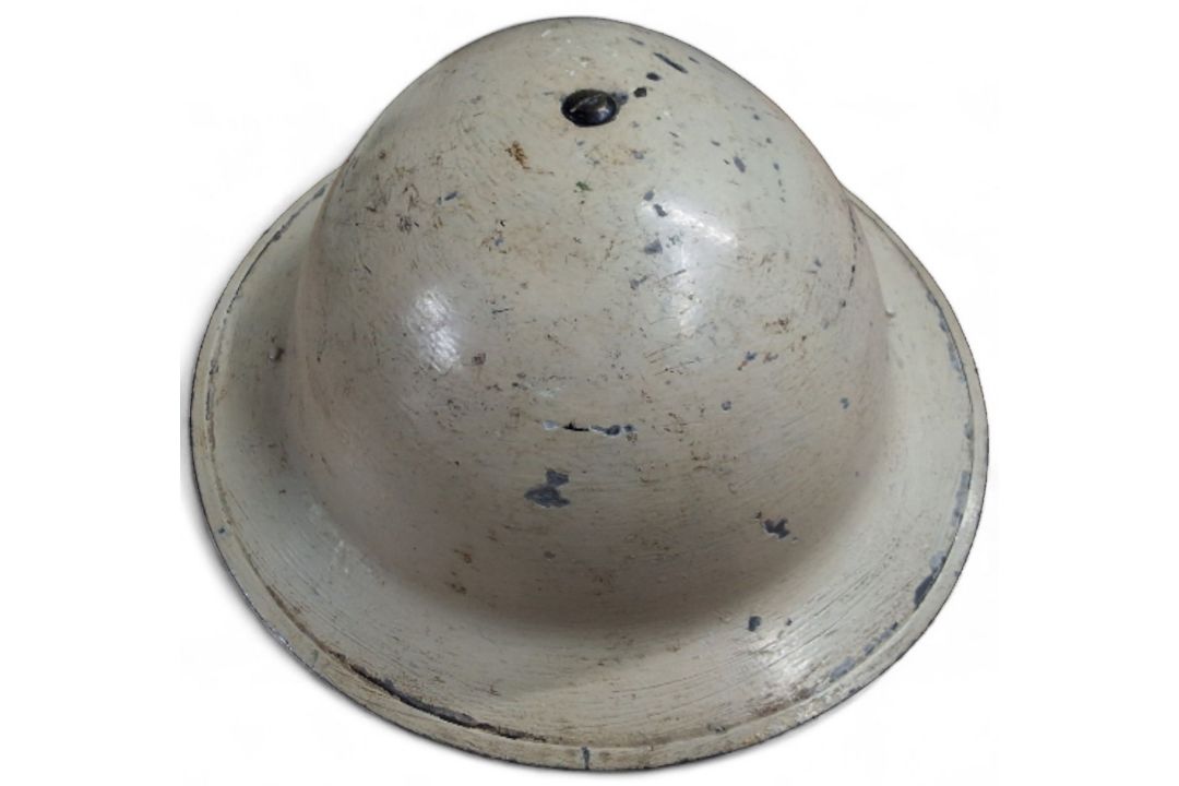 A WWII Chief Warden Transport? MkII Brodie helmet, white, stencilled two black lines, Transport, - Image 12 of 13