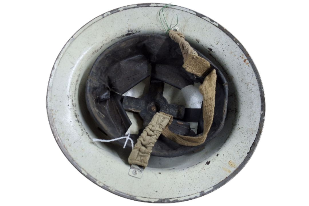A WWII Chief Warden Transport? MkII Brodie helmet, white, stencilled two black lines, Transport, - Image 7 of 13