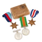 A BOXED SECOND WORLD WAR MEDAL GROUP