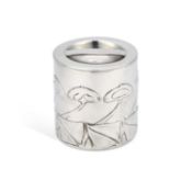 ARCHIBALD KNOX (1864-1933) FOR LIBERTY & CO, A TUDRIC PEWTER BISCUIT BARREL