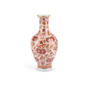 A CHINESE PORCELAIN IRON-RED DECORATED VASE