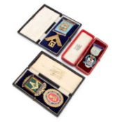 THREE SILVER-GILT AND ENAMEL MASONIC JEWELS