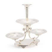 A LATE 19TH CENTURY SILVER-PLATED CENTREPIECE
