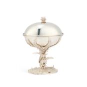 AN AUSTRALIAN SILVER-PLATED BOX ON STAND
